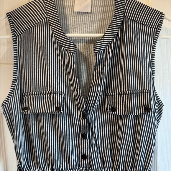 4/$15 Maternity Striped Sleeveless Dress - Navy blue and White - Picture 3 of 4